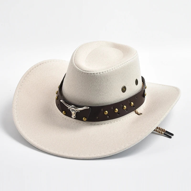Classic Cowboy Hat with Braided Chin Strap