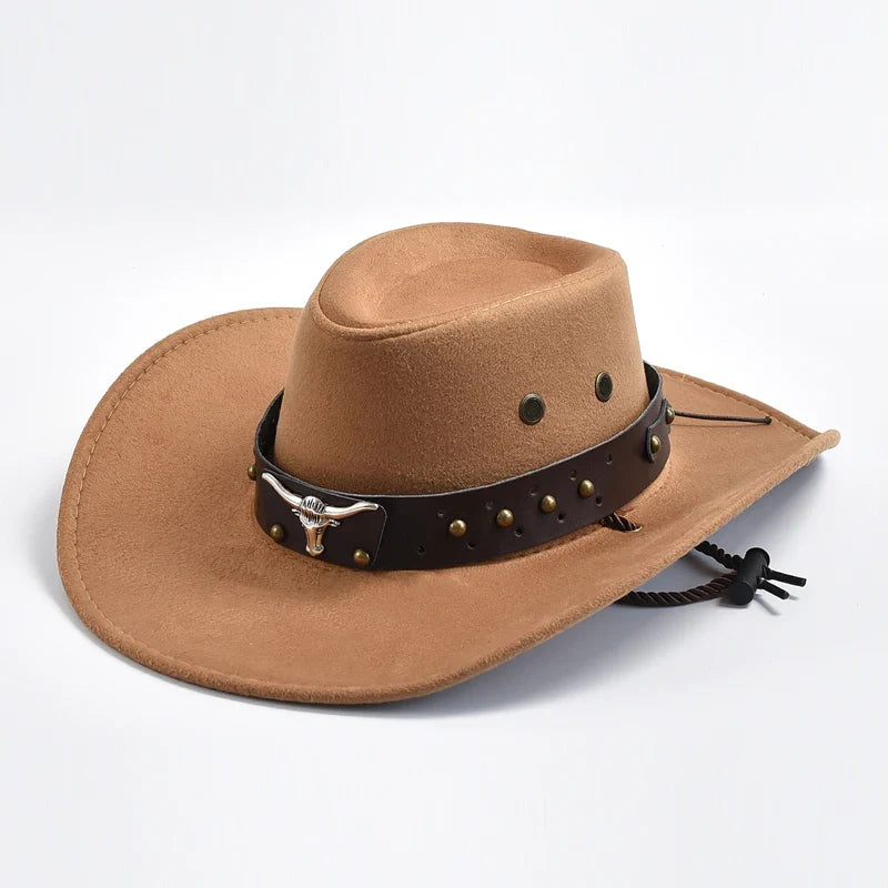 Classic Cowboy Hat with Braided Chin Strap