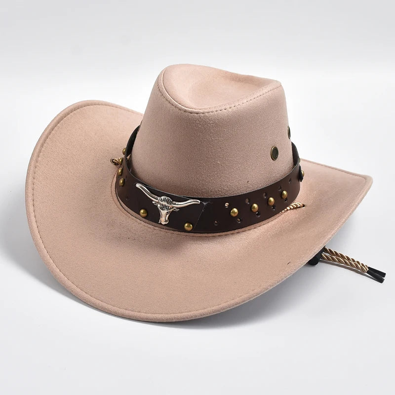 Classic Cowboy Hat with Braided Chin Strap
