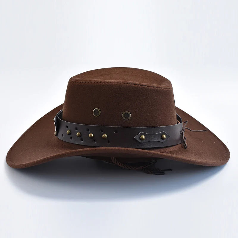Classic Cowboy Hat with Braided Chin Strap