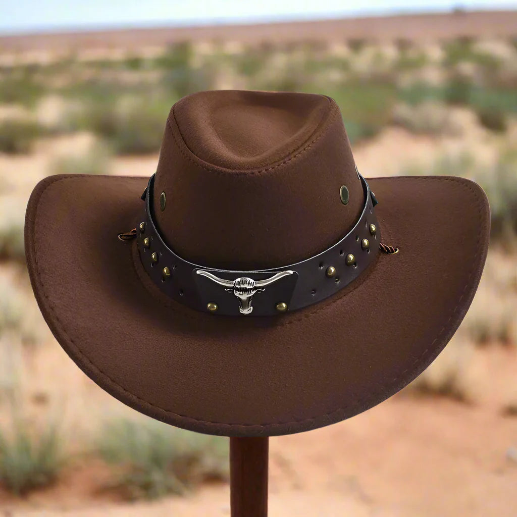Classic Cowboy Hat with Braided Chin Strap