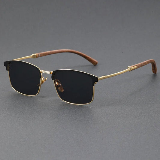Classic Half-Frame Polarized Browline Sunglasses UV400