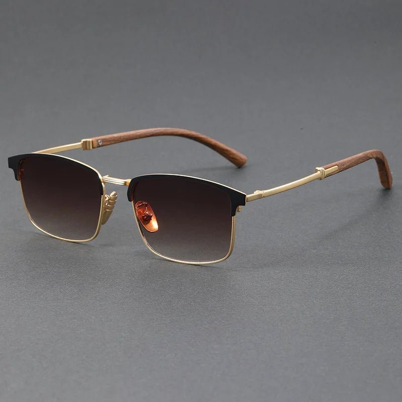 Classic Half-Frame Polarized Browline Sunglasses UV400