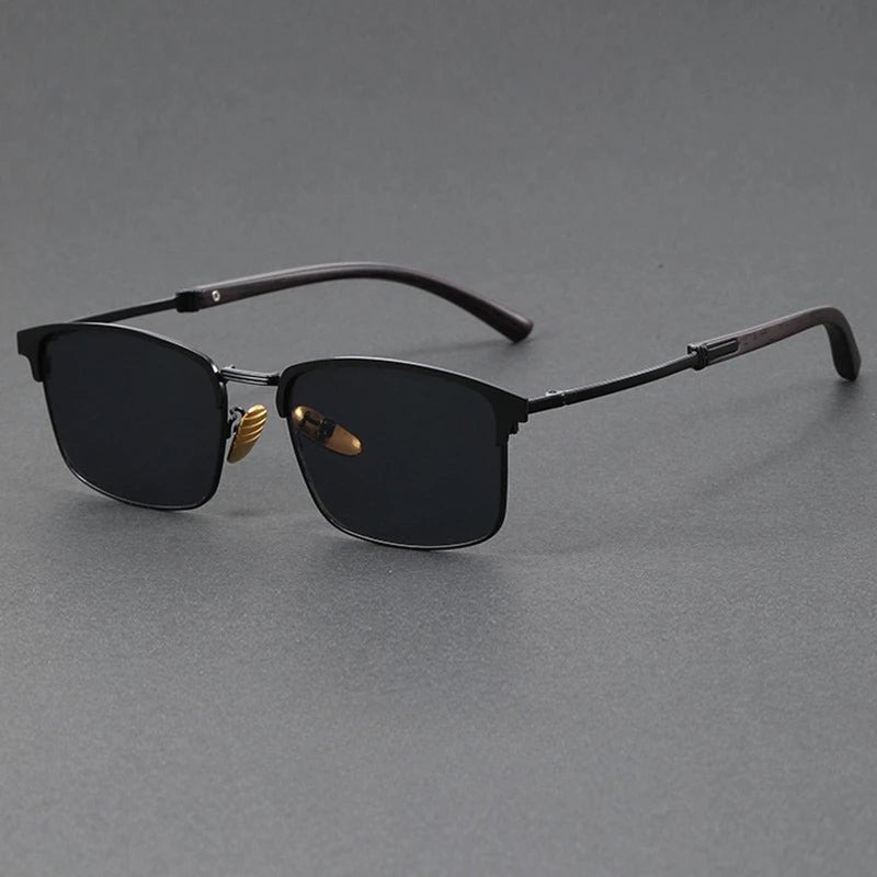 Classic Half-Frame Polarized Browline Sunglasses UV400