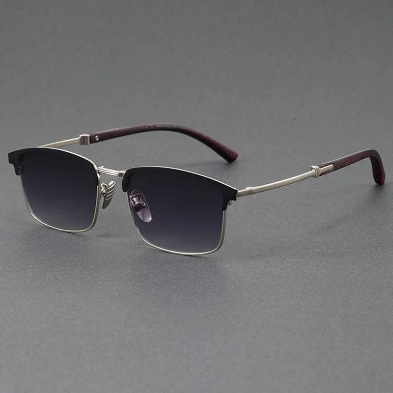 Classic Half-Frame Polarized Browline Sunglasses UV400