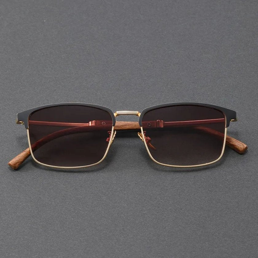 Classic Half-Frame Polarized Browline Sunglasses UV400
