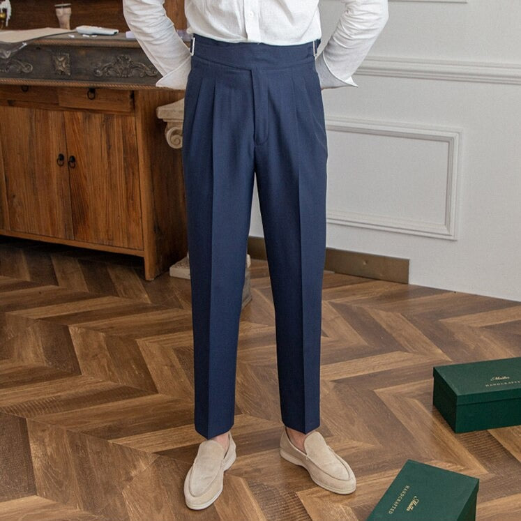 Classic Men's Trousers with Buckle