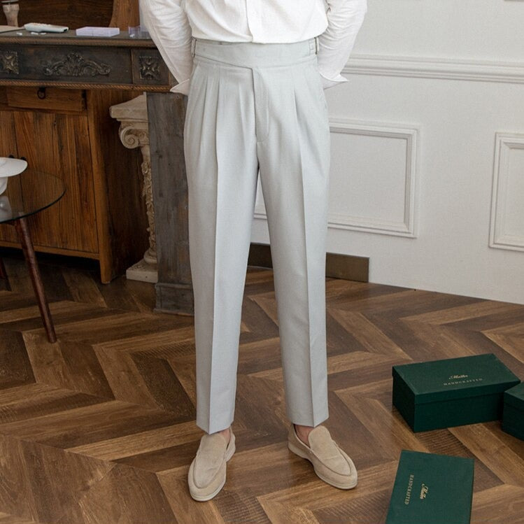 Classic Men's Trousers with Buckle