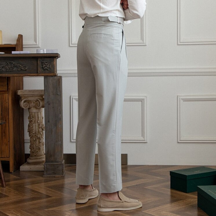 Classic Men's Trousers with Buckle