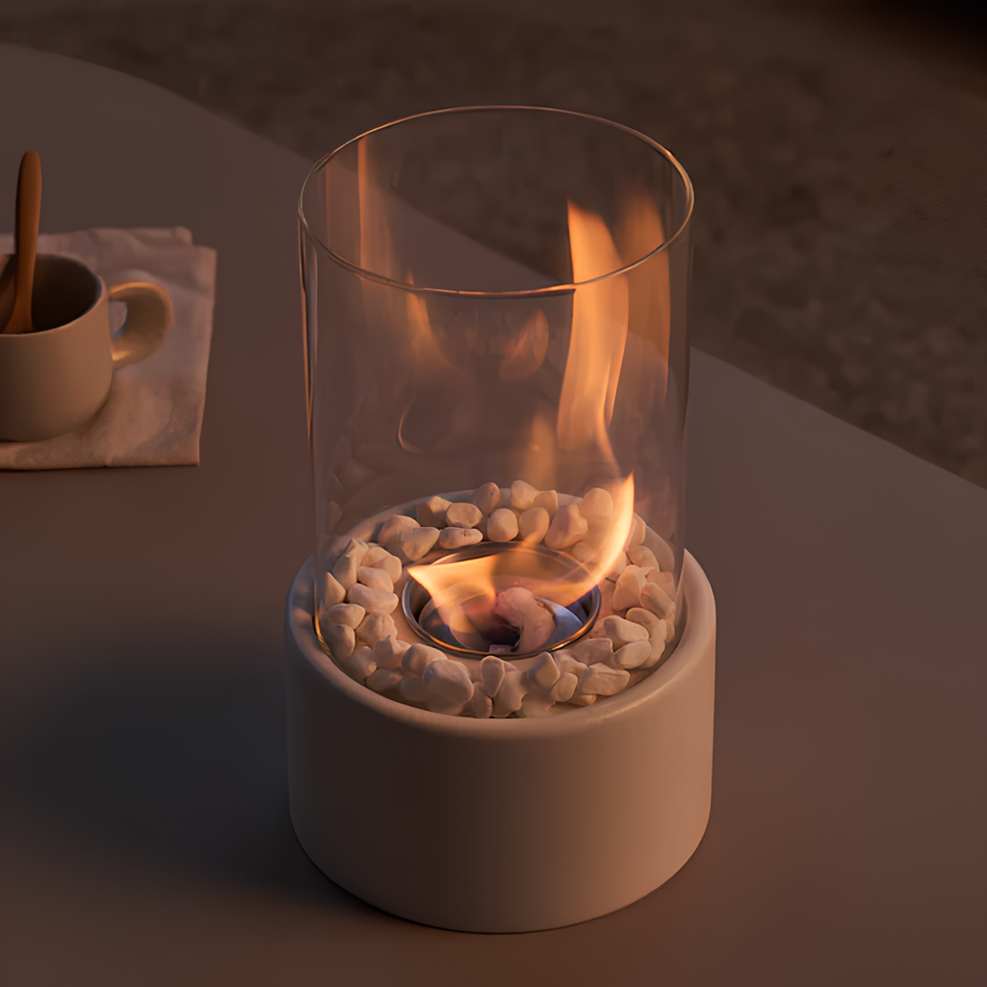 Classic Oil Lamp with Open Flame