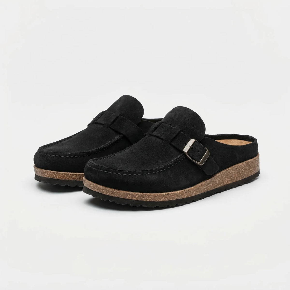 Classic Slip-On Loafers with Buckle Detail