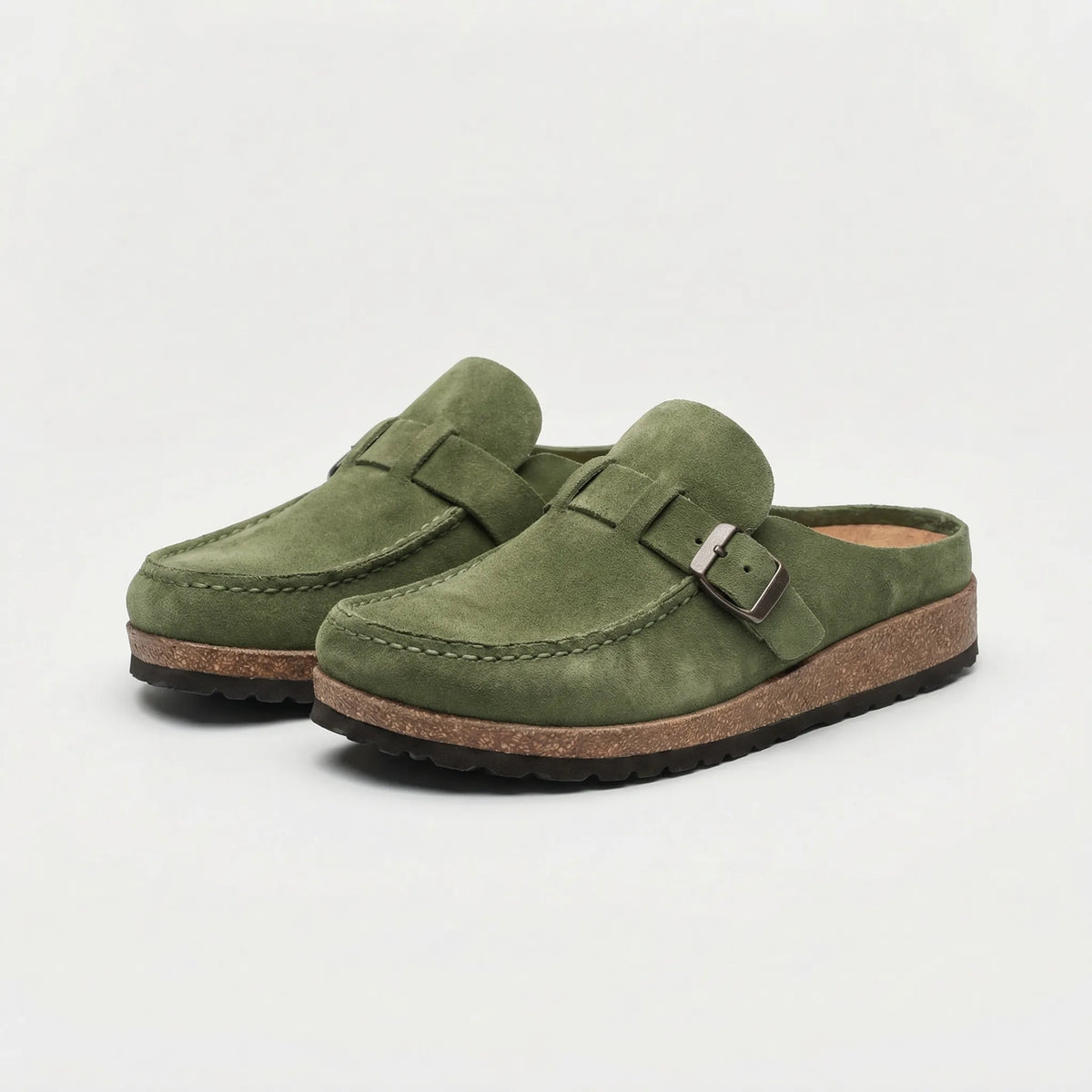 Classic Slip-On Loafers with Buckle Detail