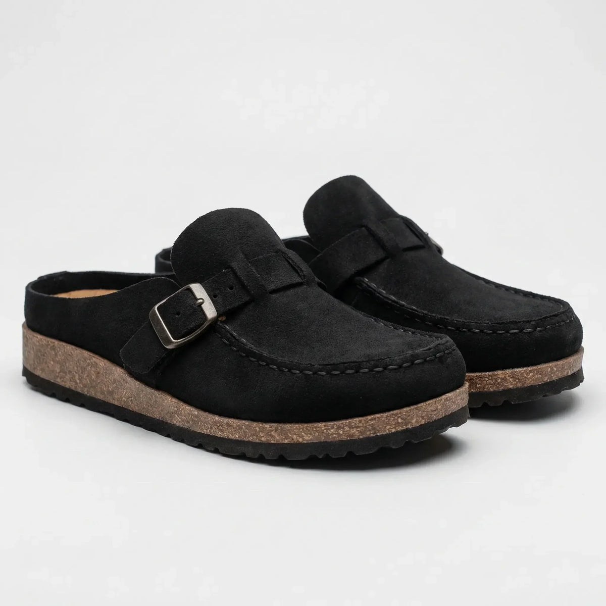 Classic Slip-On Loafers with Buckle Detail