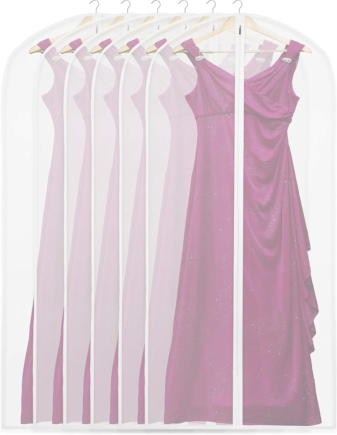 Clear Full-Length Garment Storage Bags - 10-Pack for Suits & Dresses