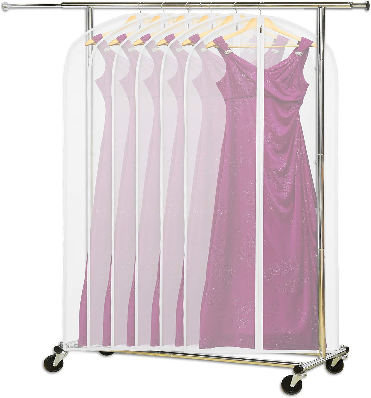 Clear Full-Length Garment Storage Bags - 10-Pack for Suits & Dresses