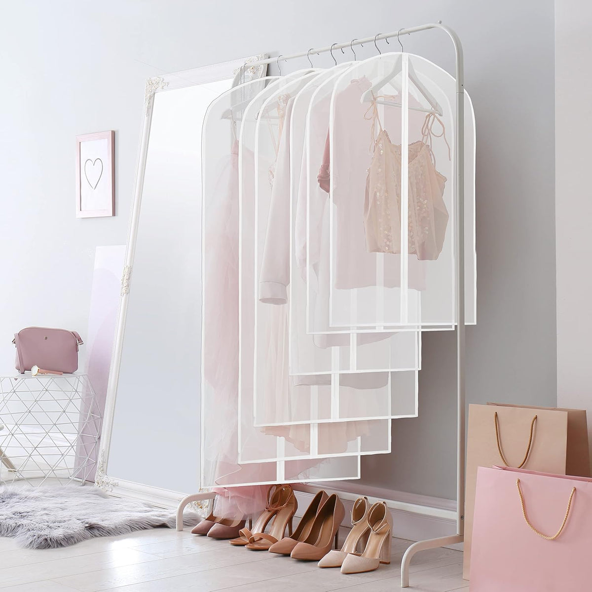 Clear Full-Length Garment Storage Bags - 10-Pack for Suits & Dresses