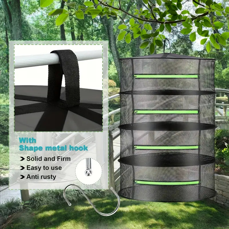 Collapsible Mesh Drying Rack – Multi-Tier Hanging Tray for Fruit, Vegetables, and Herbs