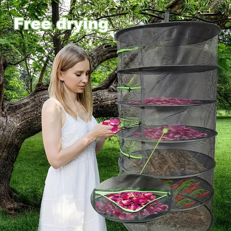 Collapsible Mesh Drying Rack – Multi-Tier Hanging Tray for Fruit, Vegetables, and Herbs