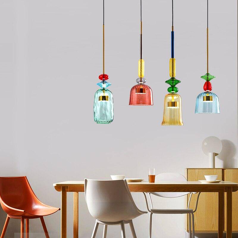 Colored Glass Pendant Light for Modern Homes