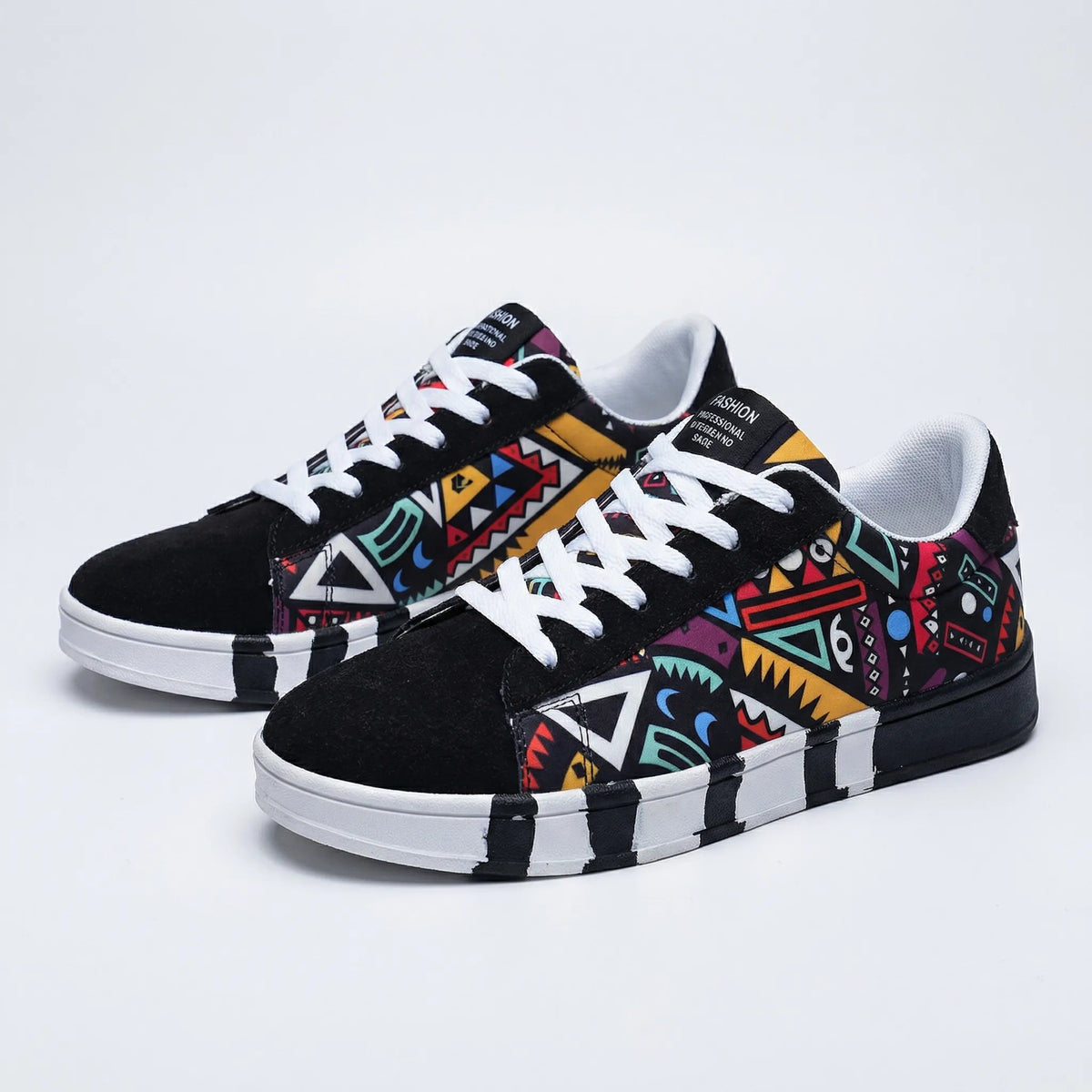 Colorful Sneakers with All-Over Graphic Pattern