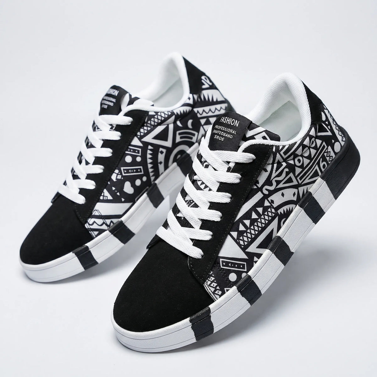 Colorful Sneakers with All-Over Graphic Pattern