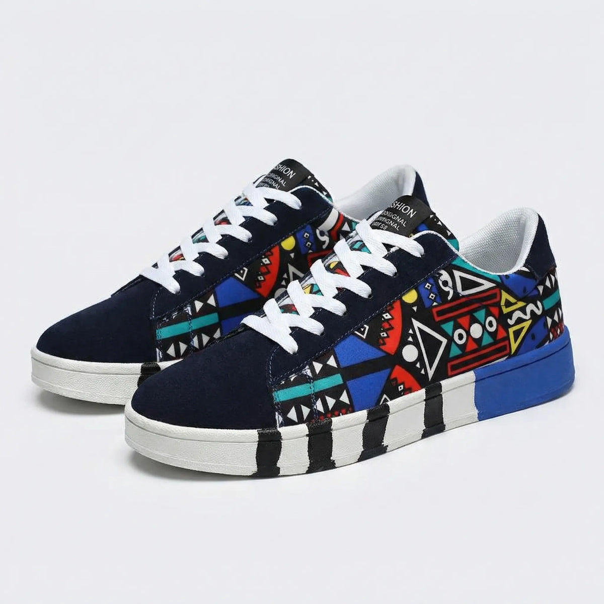 Colorful Sneakers with All-Over Graphic Pattern