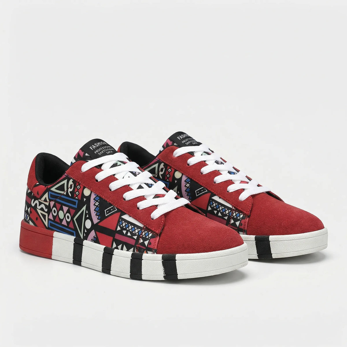 Colorful Sneakers with All-Over Graphic Pattern