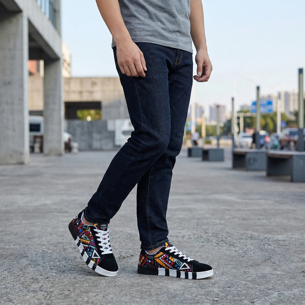 Colorful Sneakers with All-Over Graphic Pattern