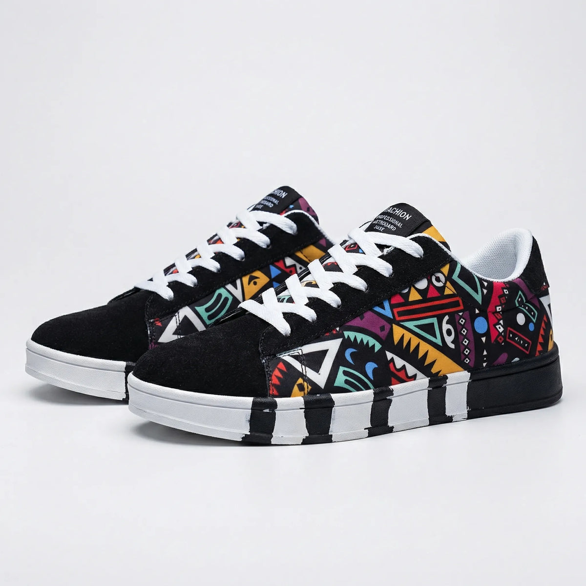 Colorful Sneakers with All-Over Graphic Pattern