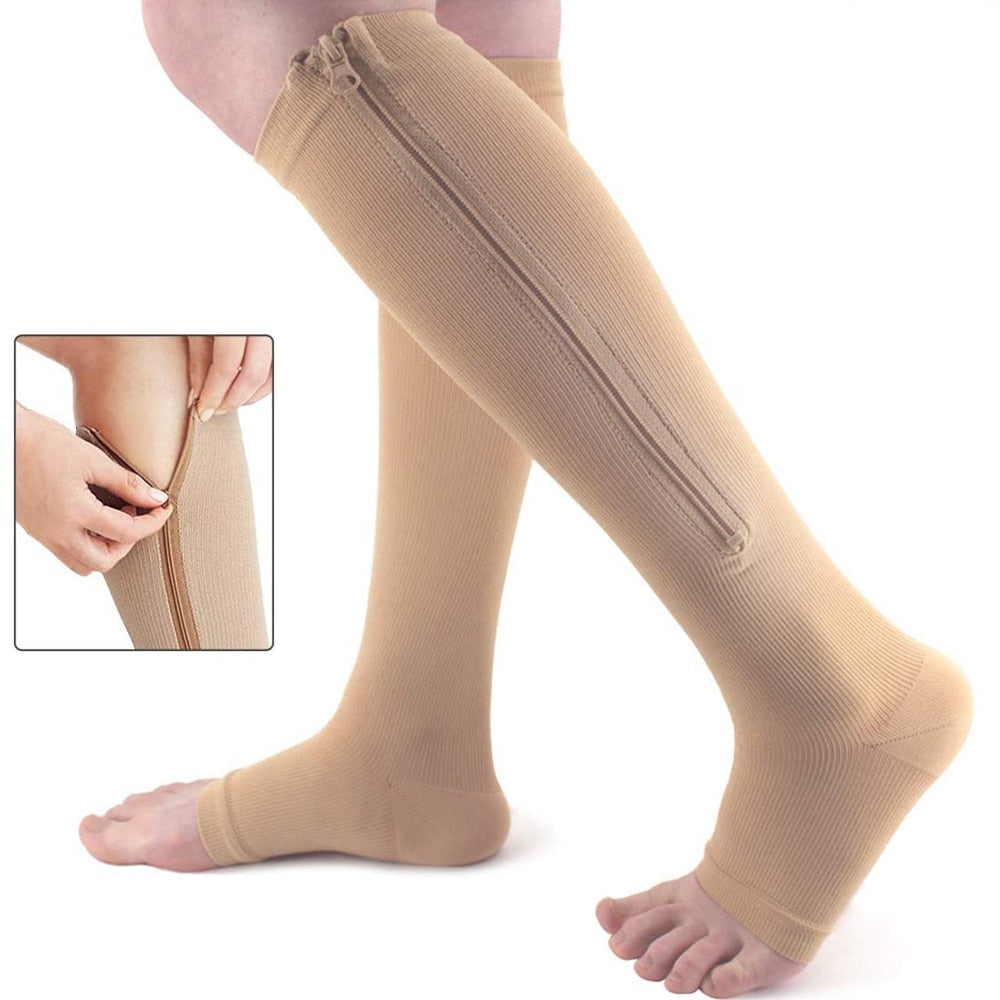 Comfortable Compression Socks with Zipper