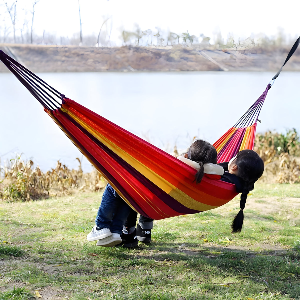 Comfortable Hammock Swing - Thick Striped Fabric