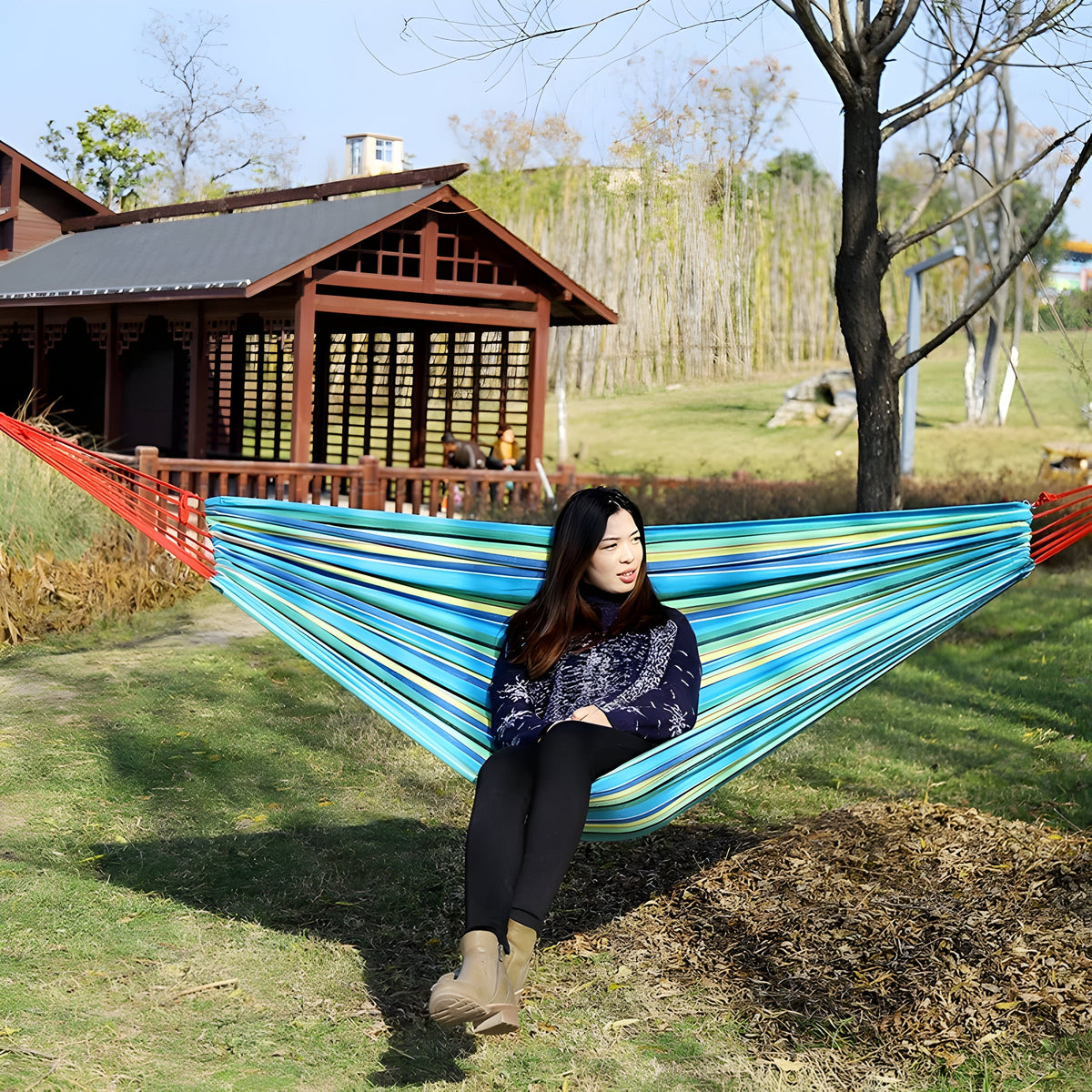 Comfortable Hammock Swing - Thick Striped Fabric