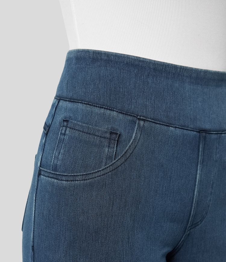 Comfortable High-Waisted Elastic Waist Trousers
