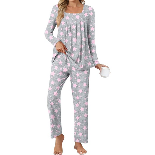 Comfy 2-Piece Lounge Pajama Set with Pockets