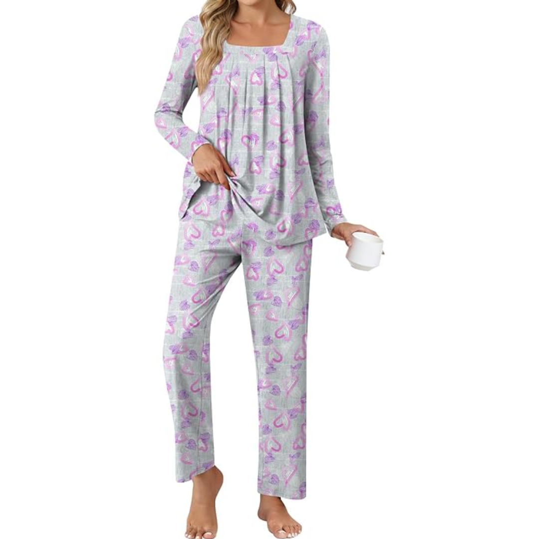 Comfy 2-Piece Lounge Pajama Set with Pockets