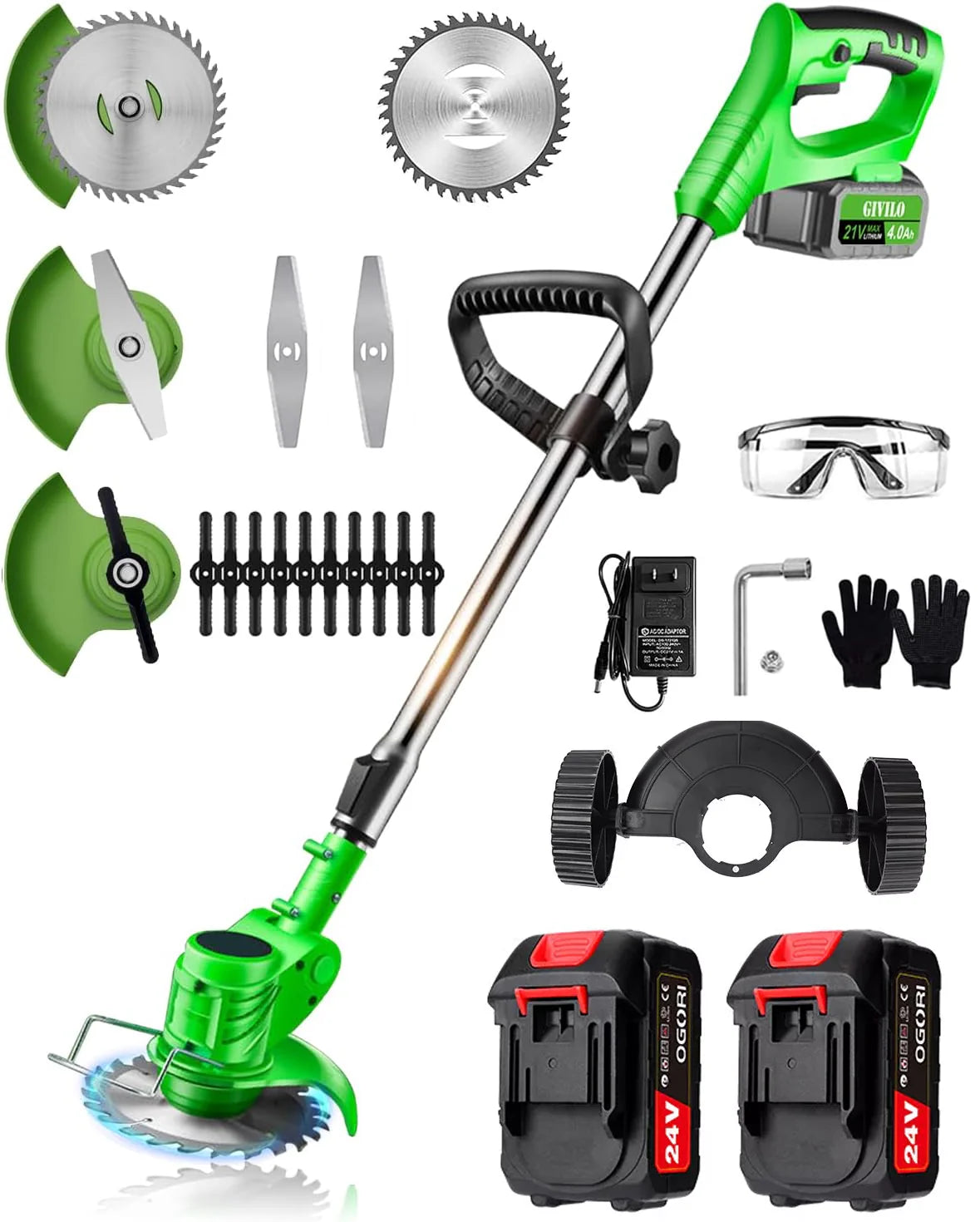 Cordless Battery-Operated Weed Eater and Grass Trimmer