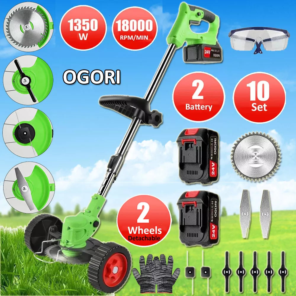 Cordless Battery-Operated Weed Eater and Grass Trimmer