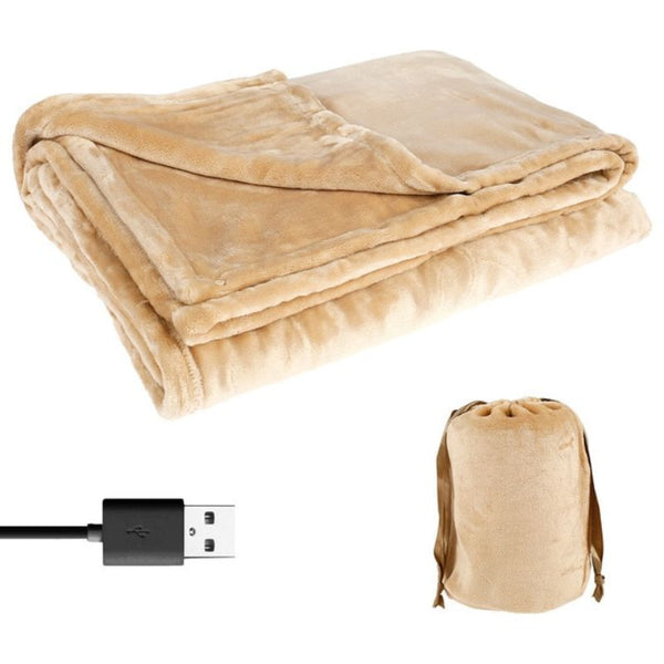 Cordless Electric Heated Blanket – Portable USB Flannel Throw