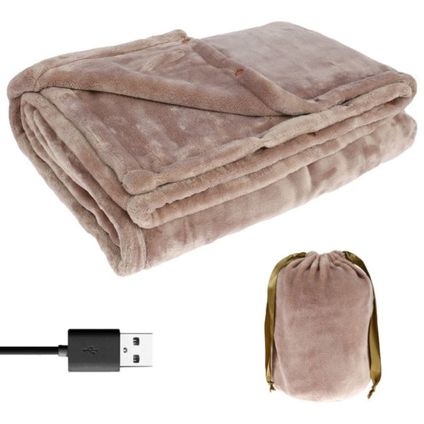 Cordless Electric Heated Blanket – Portable USB Flannel Throw