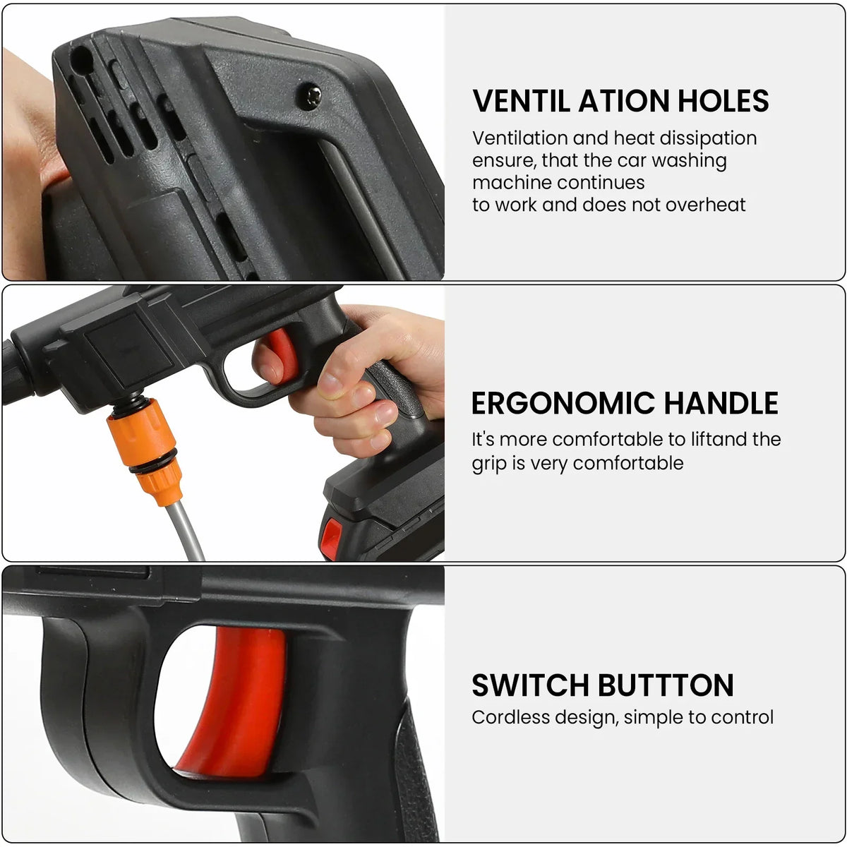 Cordless High-Pressure Washer – Portable Jet Cleaner with Lithium Battery & Adjustable Nozzle