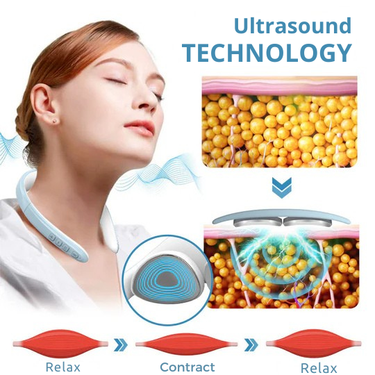 Cordless Ultrasonic Lymphatic Drainage Neck Massager