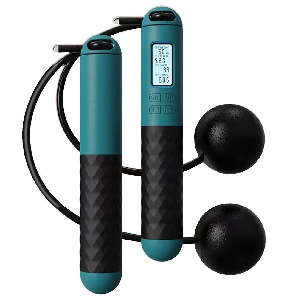 Cordless Weighted Jump Rope with Counter for Fitness