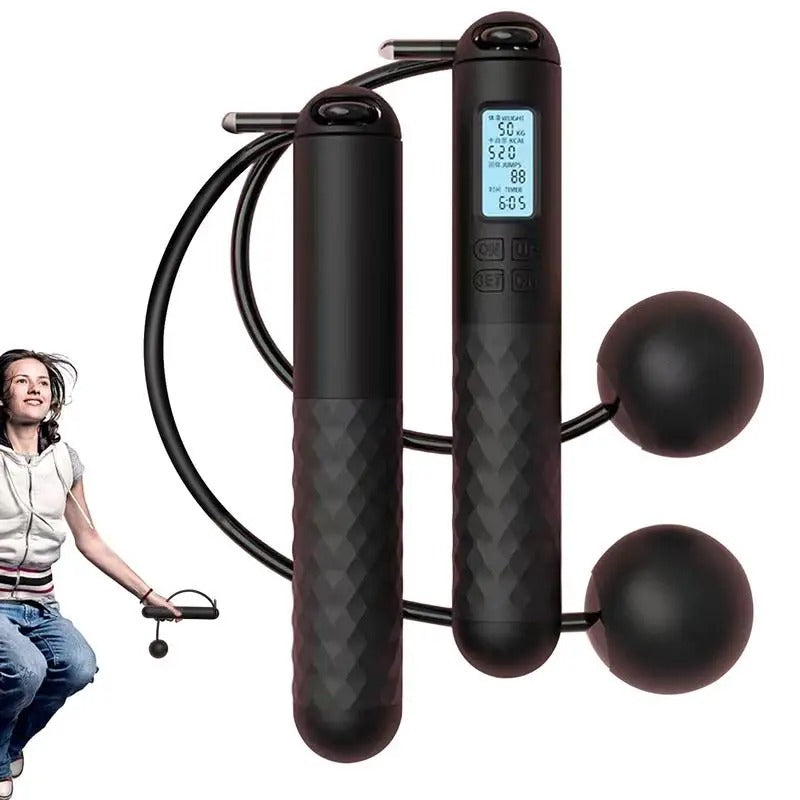 Cordless Weighted Jump Rope with Counter for Fitness