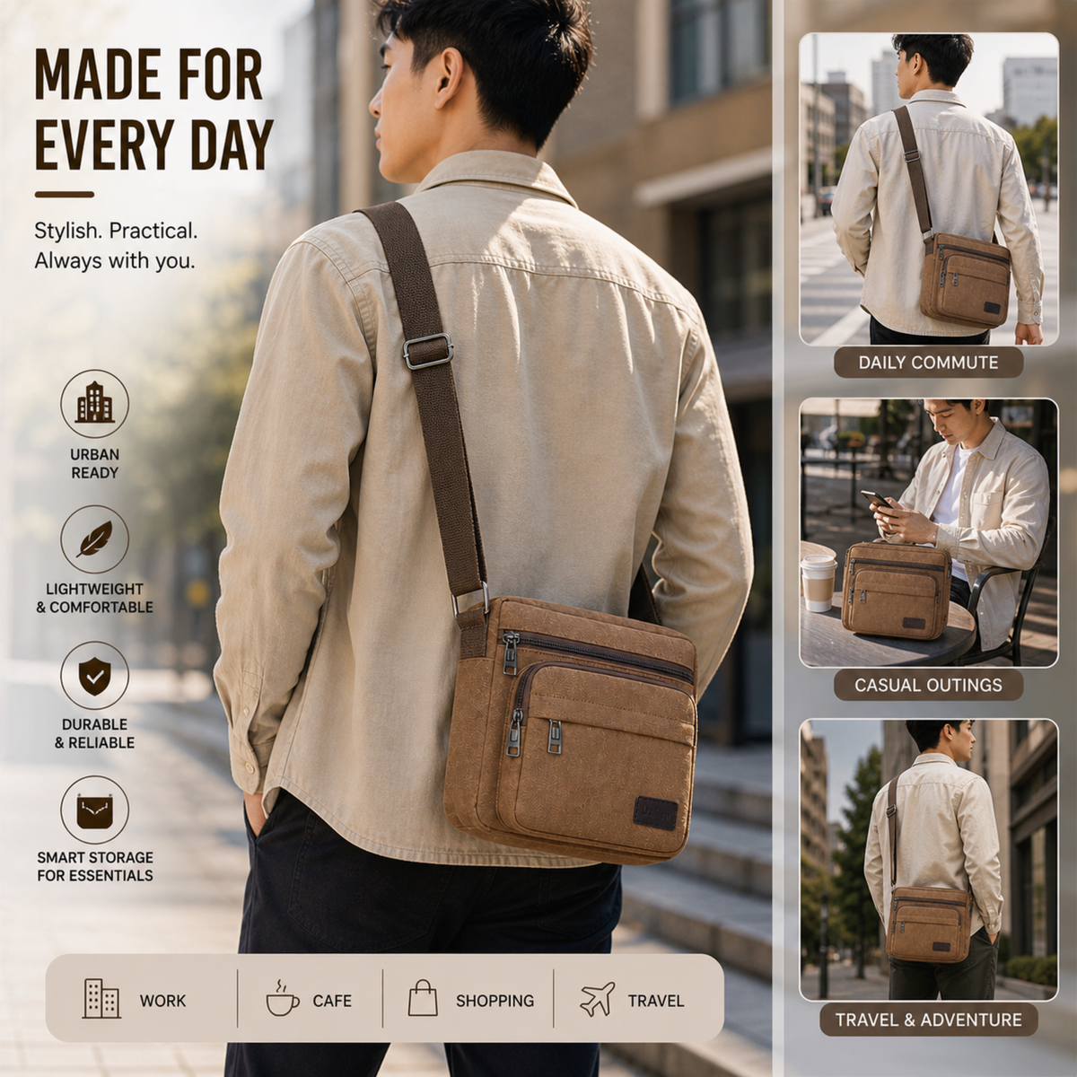 Crossbody Messenger Bag