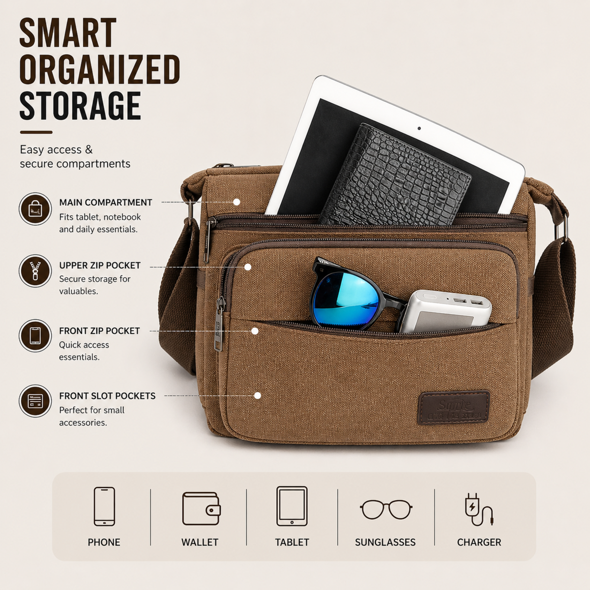 Crossbody Messenger Bag