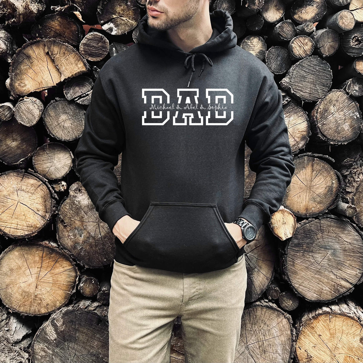 Dad Hoodie with the Names of Your Greatest Pride