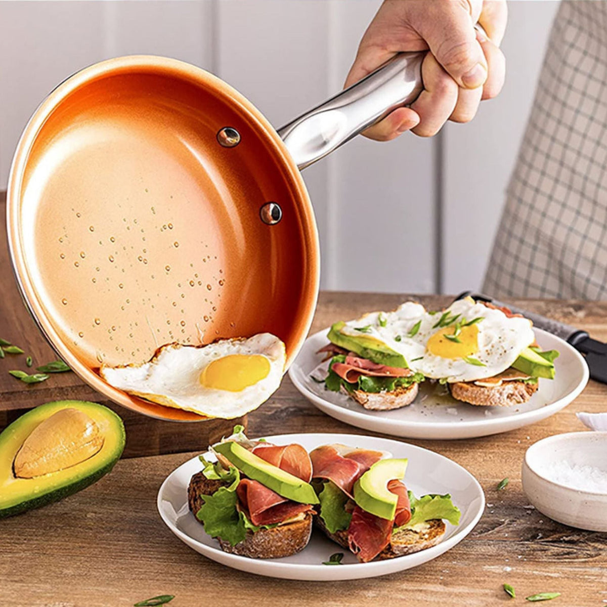 Deluxe Copper Frying Pan for Precision Cooking