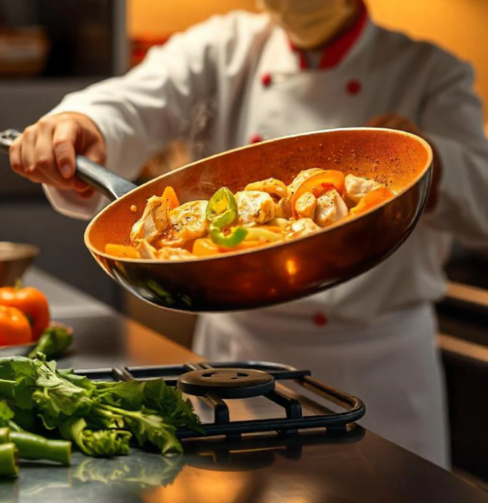 Deluxe Copper Frying Pan for Precision Cooking