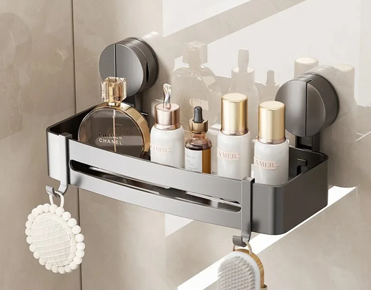 Drill-Free Suction Cup Bathroom Shelf