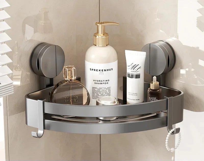 Drill-Free Suction Cup Bathroom Shelf